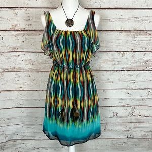 NWOT Peacock Belted Dress XS